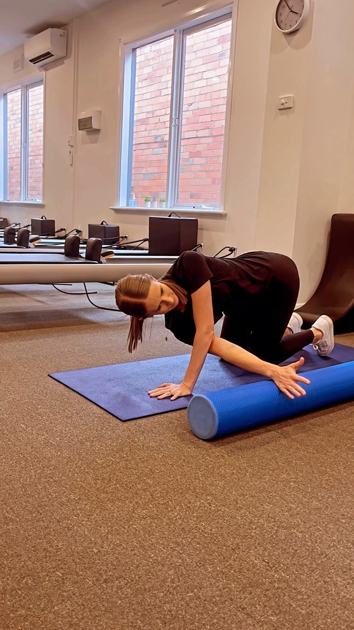 Our physio Alannah demonstrating thread the needle- a fantastic exercise to improve mid back mobility or break up a long day of desk work!