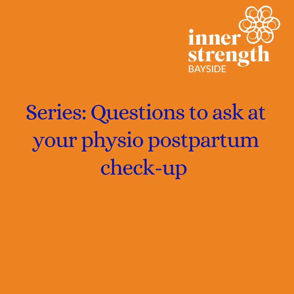 Continuing our series on questions to ask in your postpartum check-up! We get many women asking about what exercises they can safely return to after their bubs has come, and feel particularly confused with the arbitrary timeline of “return to exercise after 6 weeks”. Our team at Inner Strength Bayside can help guide you in individualised exercise progression based on your training history, mode of delivery, complications and healing, and of course your goals. We would love to help!